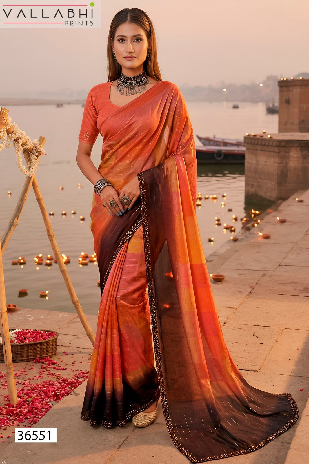 Kiyanshi Vol 2 Vallabhi Prints Satin Sarees Supplier Ahmedabad