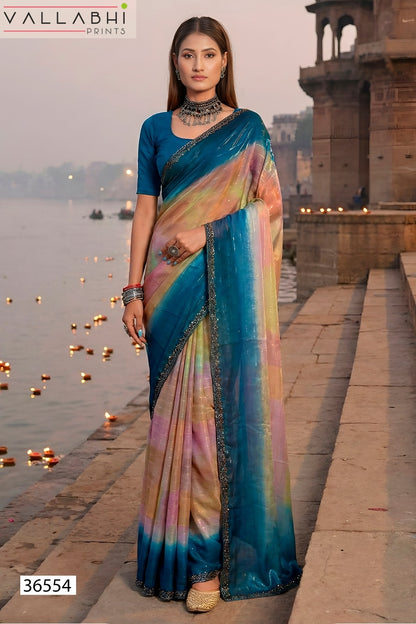 Kiyanshi Vol 2 Vallabhi Prints Satin Sarees Supplier Ahmedabad