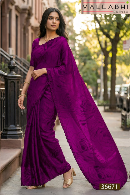 Kiyanshi Vol 3 Vallabhi Prints Satin Sarees Exporter Ahmedabad
