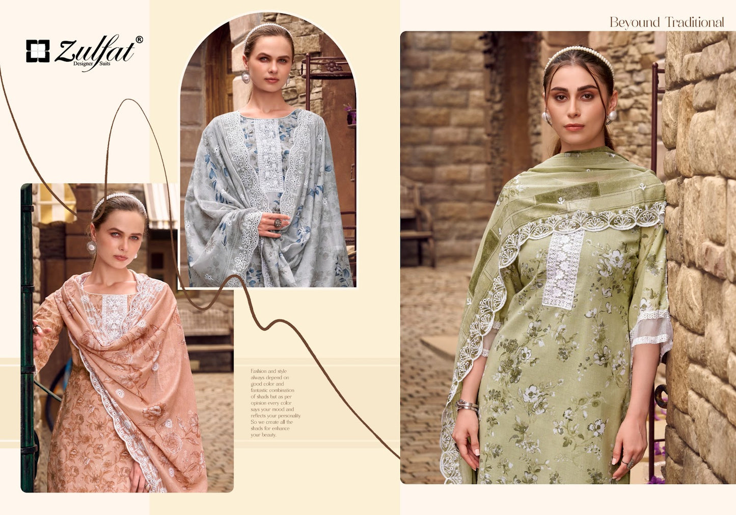 Kiyara Zulfat Designer Cotton Karachi Salwar Suits Exporter