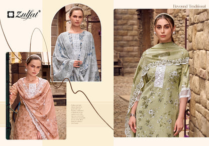 Kiyara Zulfat Designer Cotton Karachi Salwar Suits Exporter