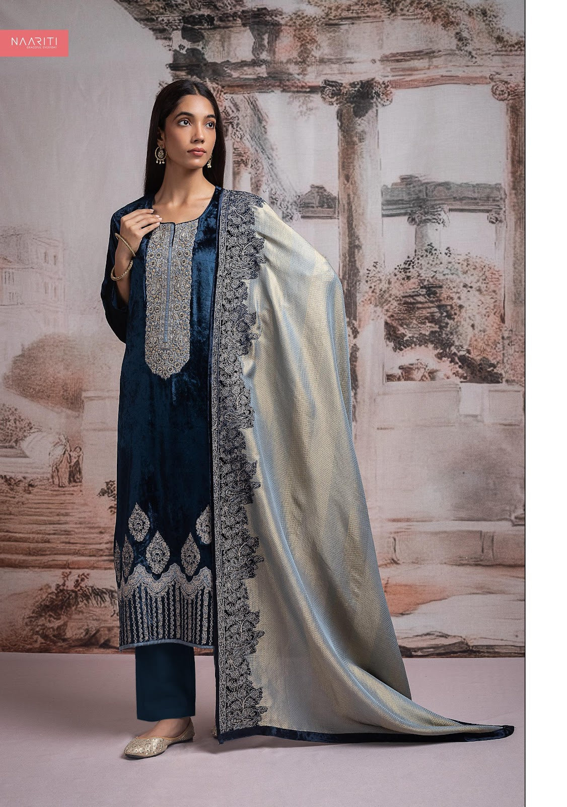 Kizaar Naariti Velvet Suits Wholesaler