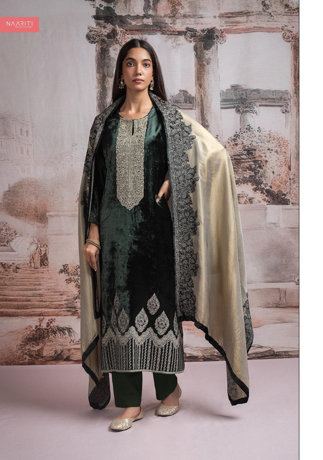 Kizaar Naariti Velvet Suits Wholesaler
