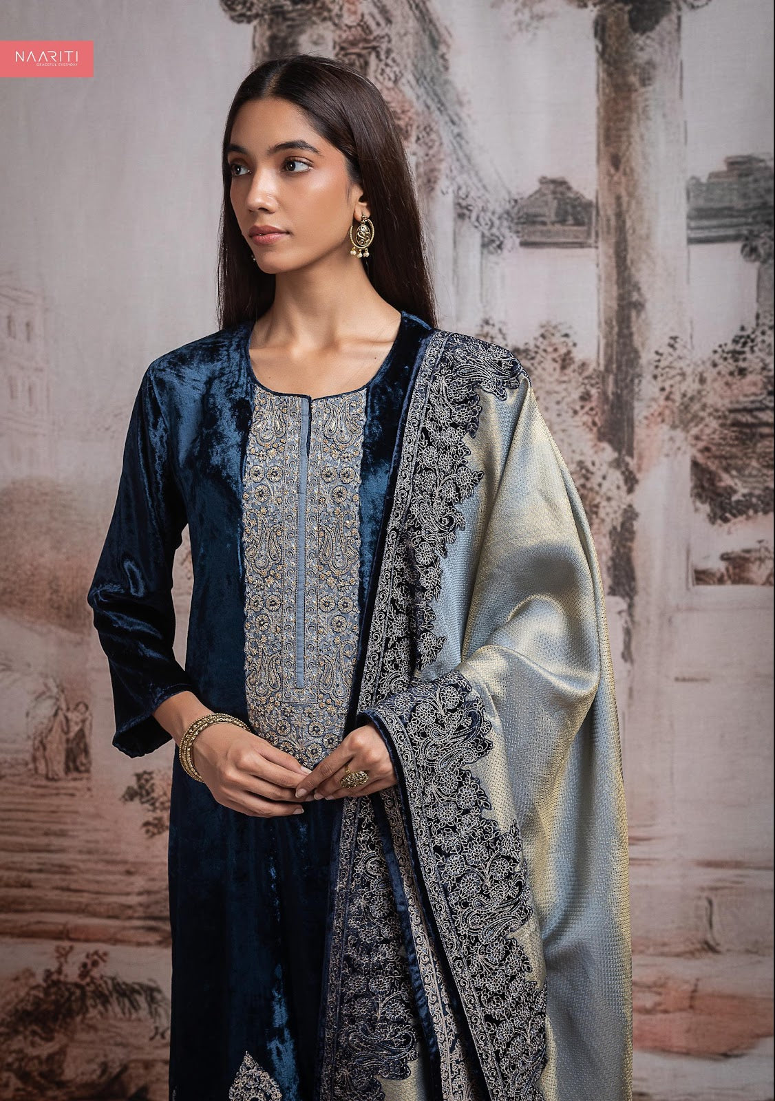 Kizaar Naariti Velvet Suits Wholesaler