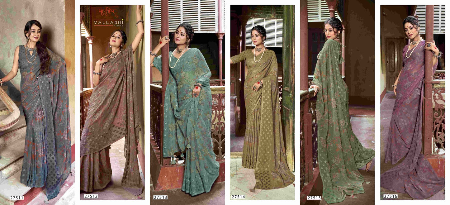 Kizza Vol 4 Vallabhi Prints Georgette Sarees Wholesaler India