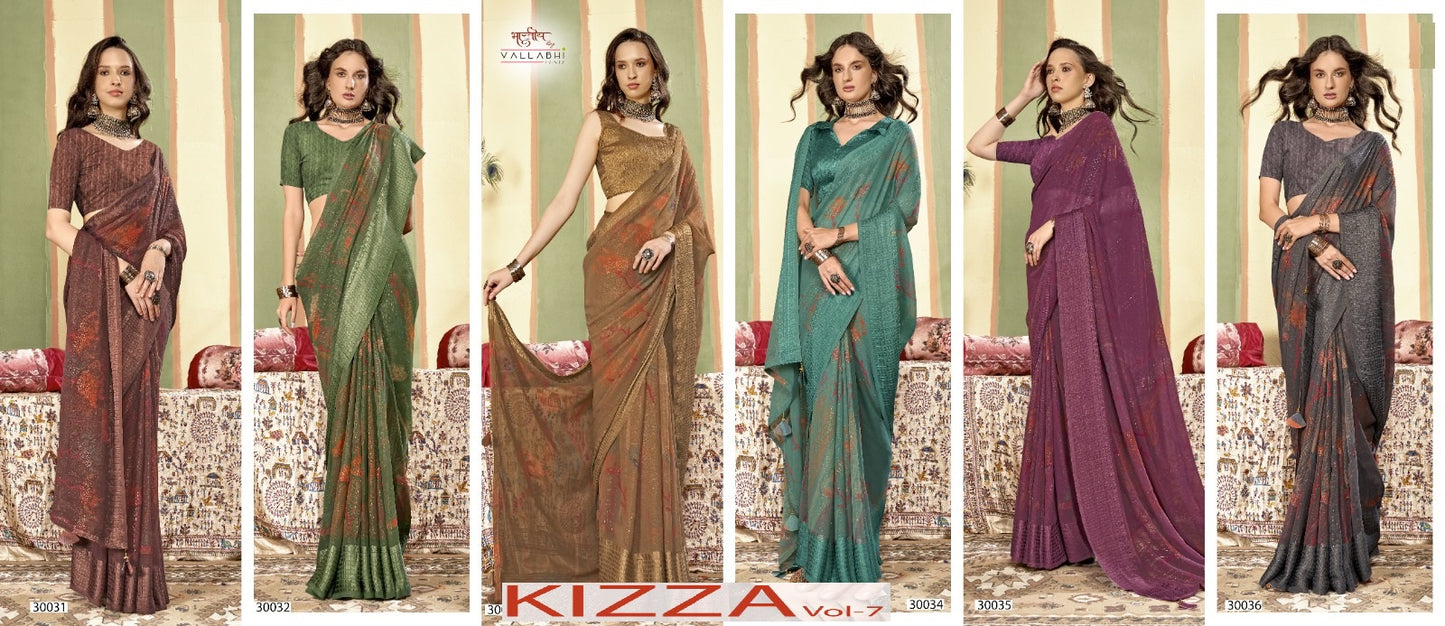 Kizza Vol 7 Vallabhi Prints Sarees Wholesale Rate
