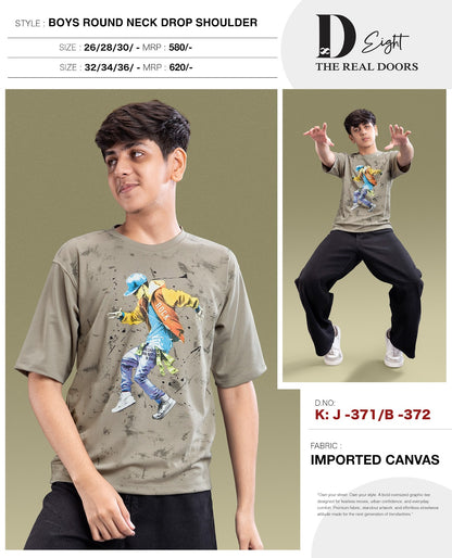 Kj 371-372 D-8 Canvas Boys Tshirt Wholesaler
