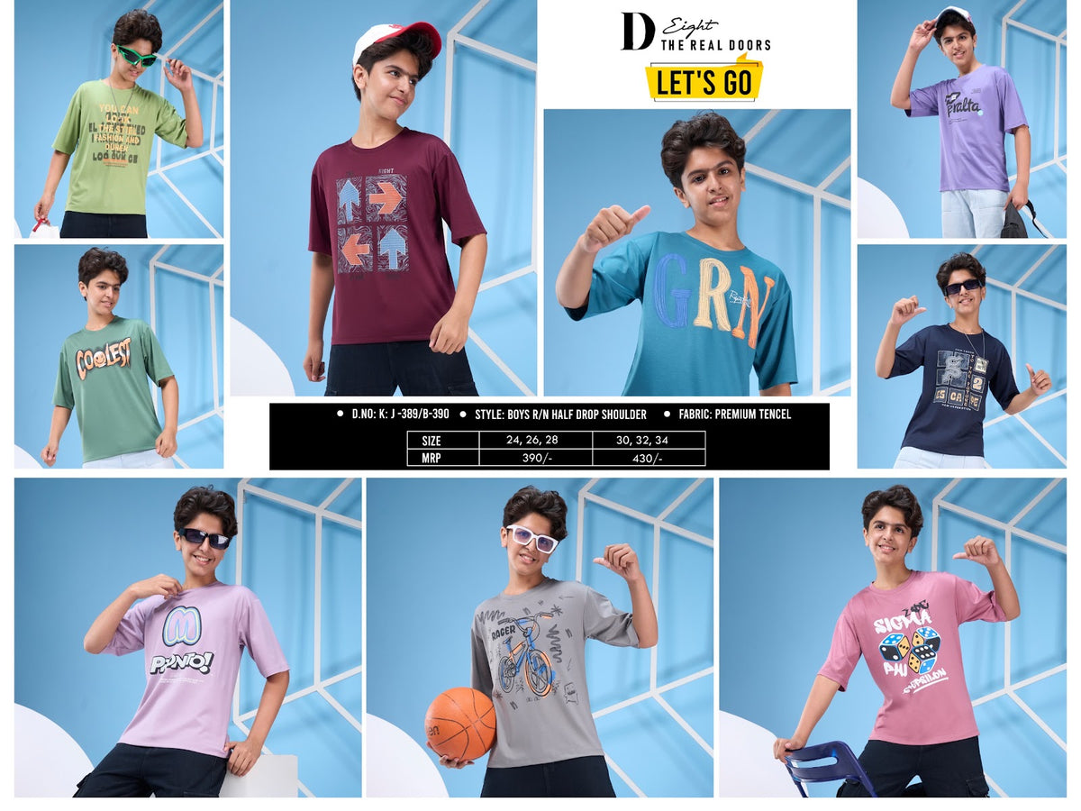 Kj 389-390 D-8 Imported Boys Tshirt Exporter India