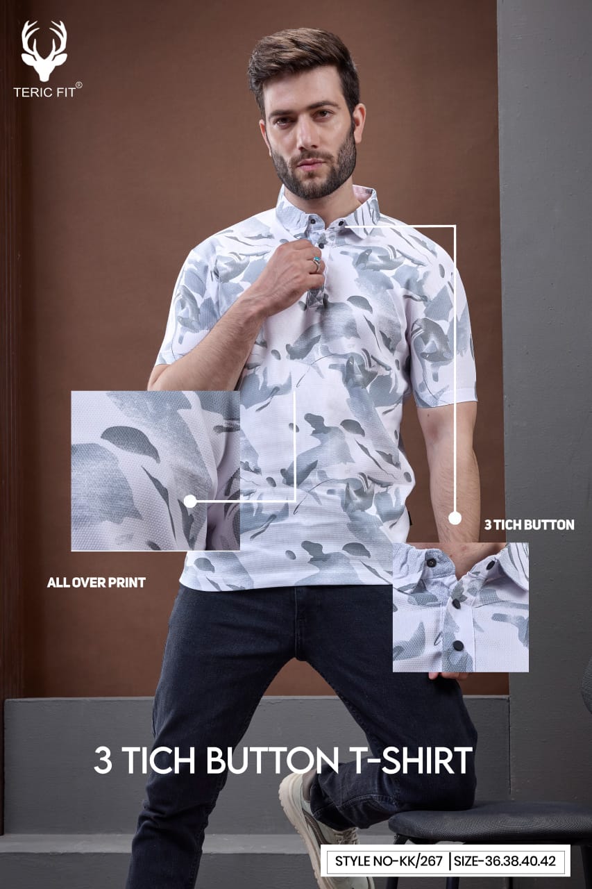 Kk 267 Teric Fit Aop Mens Tshirts Wholesale Rate