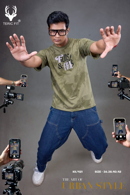 Kk 421 Teric Fit Looper Mens Tshirts Exporter India