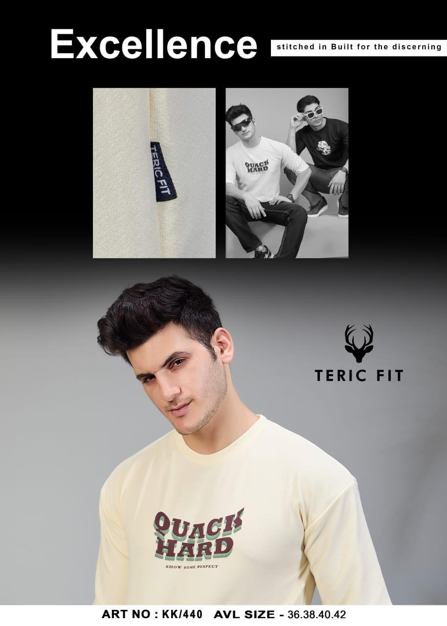 Kk 440 Teric Fit Crape Knit Mens Tshirts Supplier India