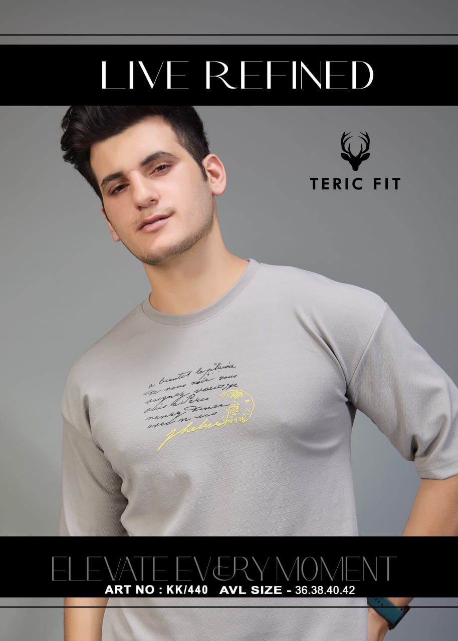 Kk 440 Teric Fit Crape Knit Mens Tshirts Supplier India
