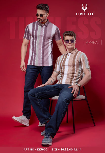 Kk 600 Teric Fit Vertical Mens Tshirts Supplier Ahmedabad