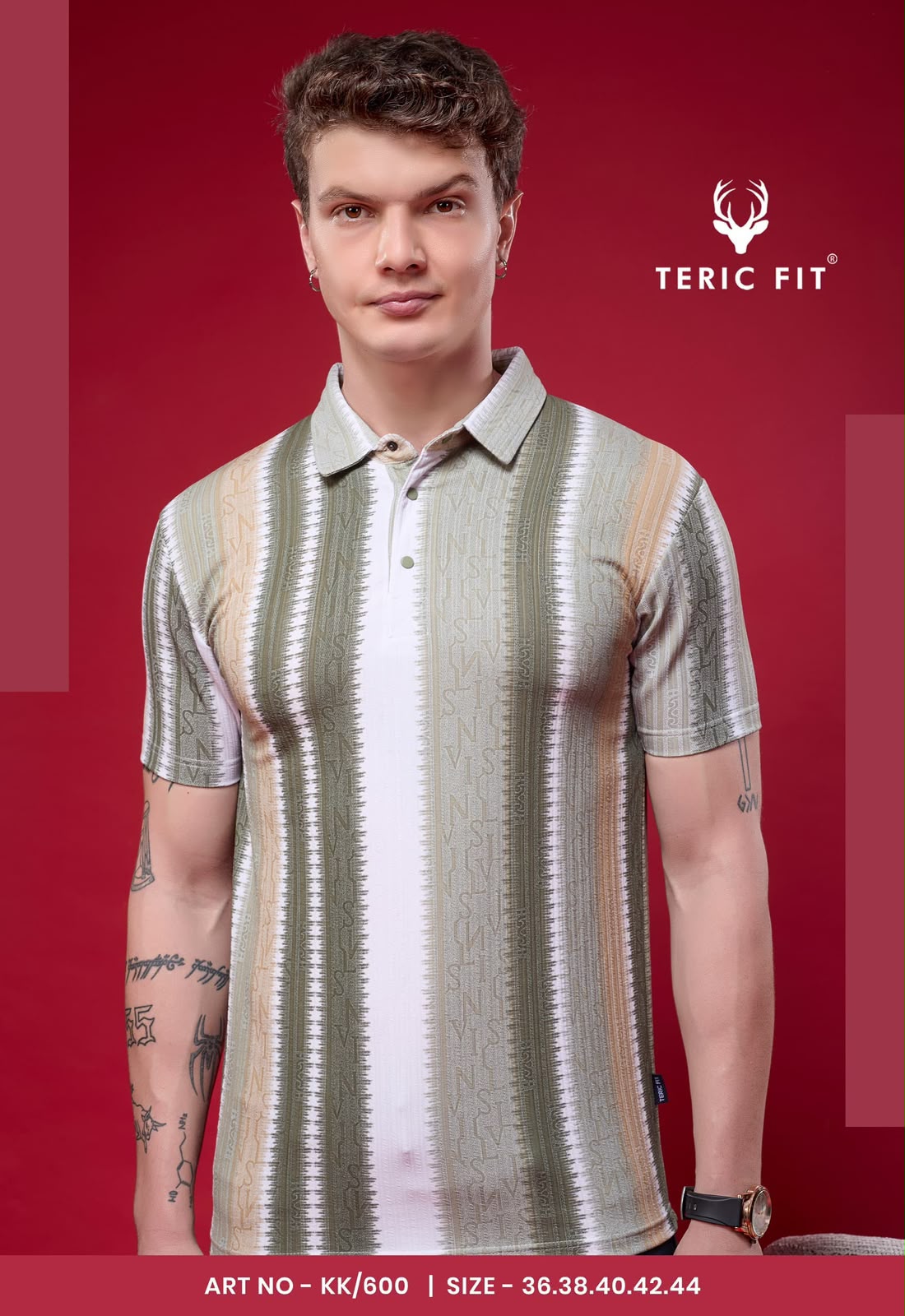 Kk 600 Teric Fit Vertical Mens Tshirts Supplier Ahmedabad