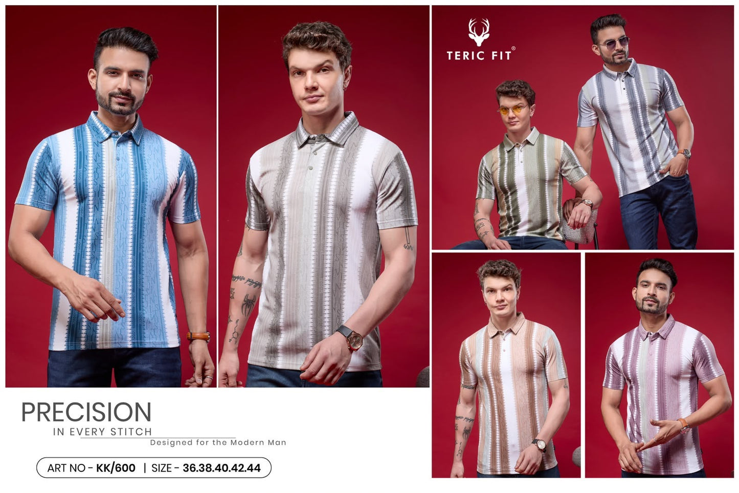 Kk 600 Teric Fit Vertical Mens Tshirts Supplier Ahmedabad