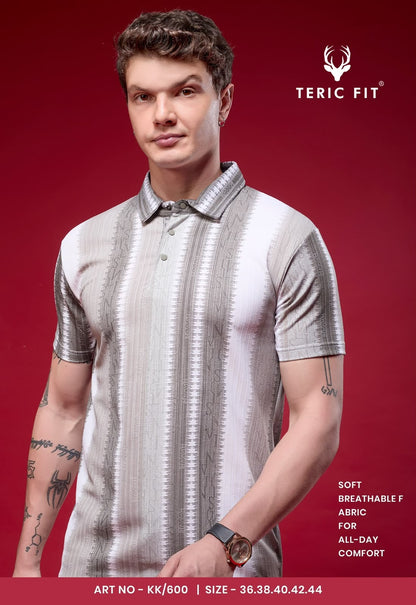 Kk 600 Teric Fit Vertical Mens Tshirts Supplier Ahmedabad