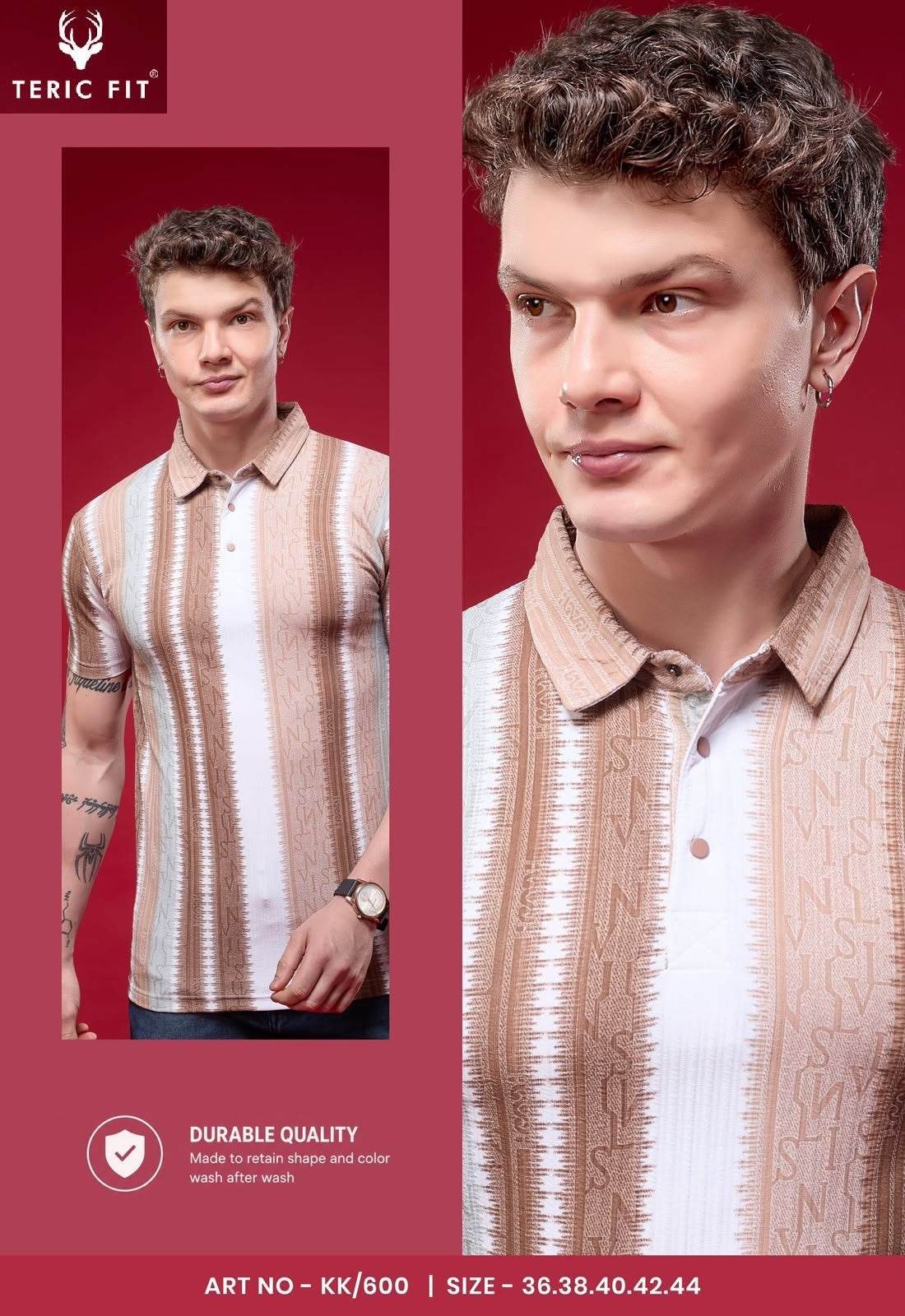 Kk 600 Teric Fit Vertical Mens Tshirts Supplier Ahmedabad