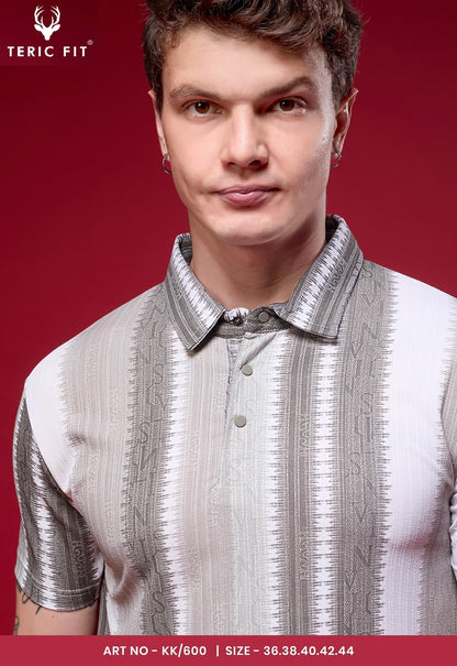 Kk 600 Teric Fit Vertical Mens Tshirts Supplier Ahmedabad