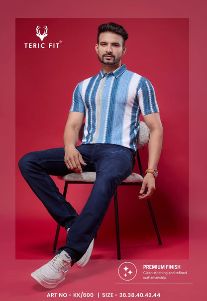 Kk 600 Teric Fit Vertical Mens Tshirts Supplier Ahmedabad