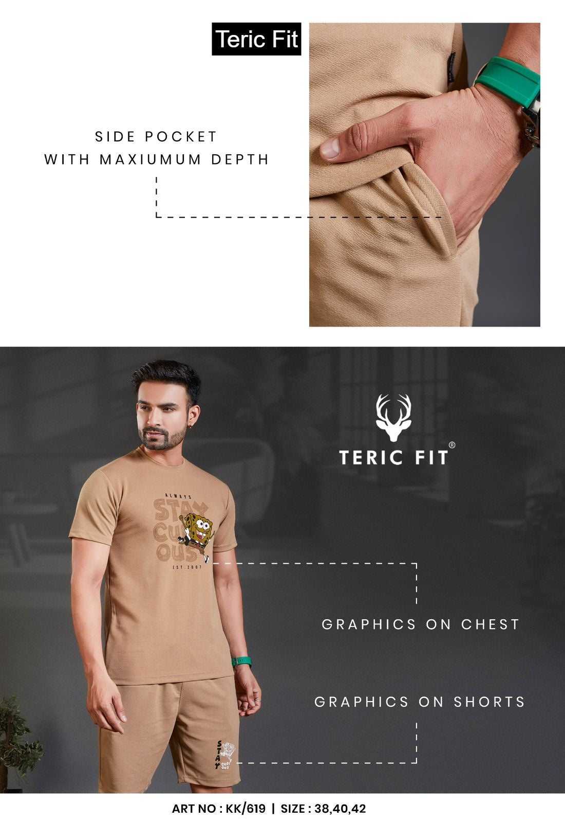 Kk 619 Teric Fit Knit Mens Co Ord Set Manufacturer Ahmedabad