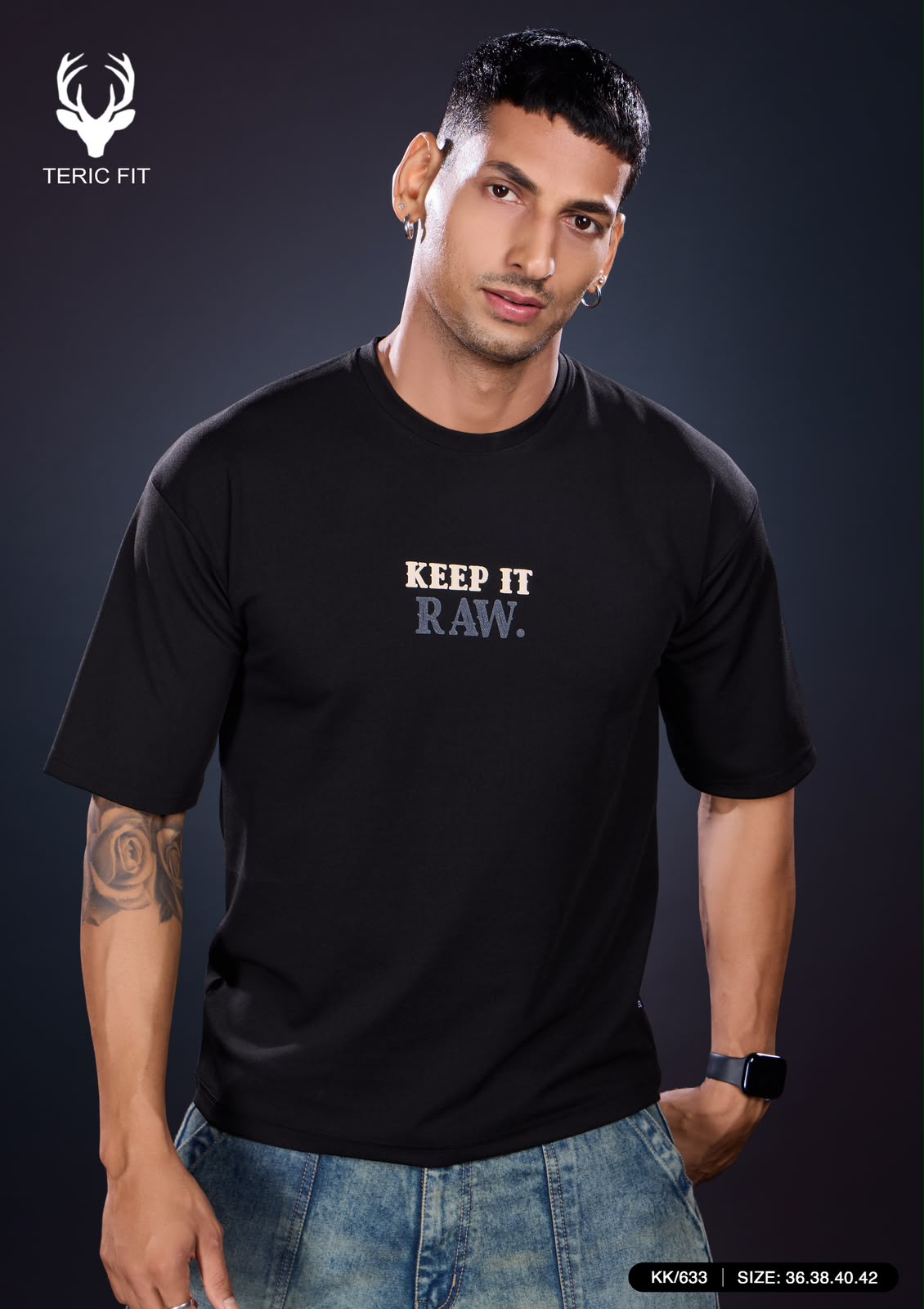 Kk 633 Down Shoulder Teric Fit Knit Mens Tshirts Wholesaler Ahmedabad