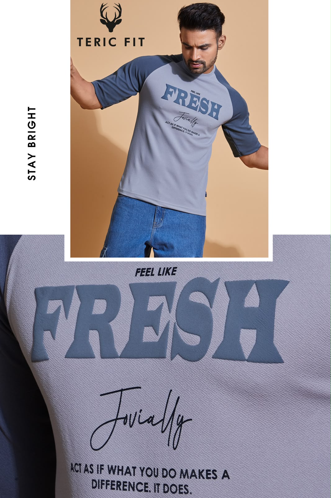 Kk 660 Teric Fit Crape Knit Mens Tshirts Wholesaler