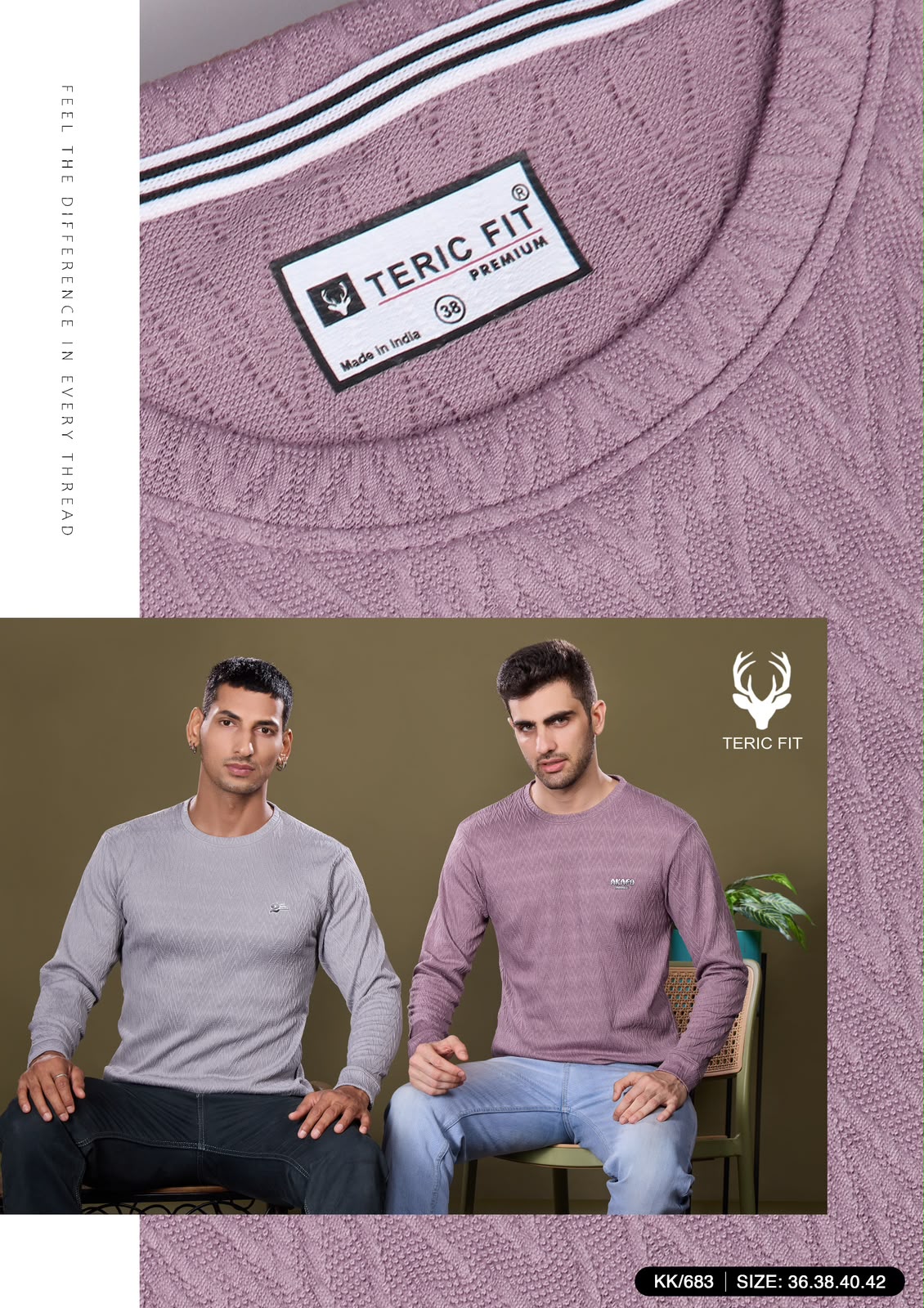 Kk 683 Belt Sleeves Cuff Teric Fit Viscose Mens Tshirts Manufacturer India