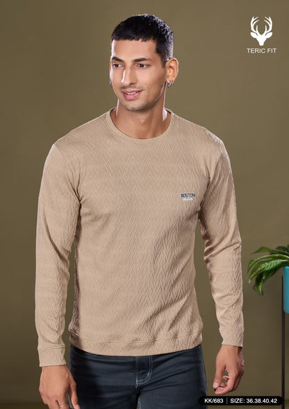 Kk 683 Belt Sleeves Cuff Teric Fit Viscose Mens Tshirts Manufacturer India