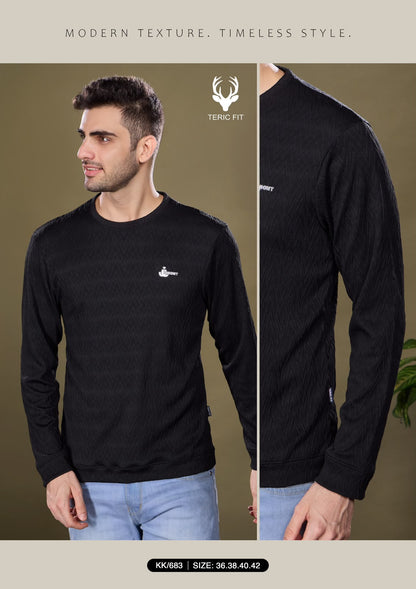 Kk 683 Belt Sleeves Cuff Teric Fit Viscose Mens Tshirts Manufacturer India