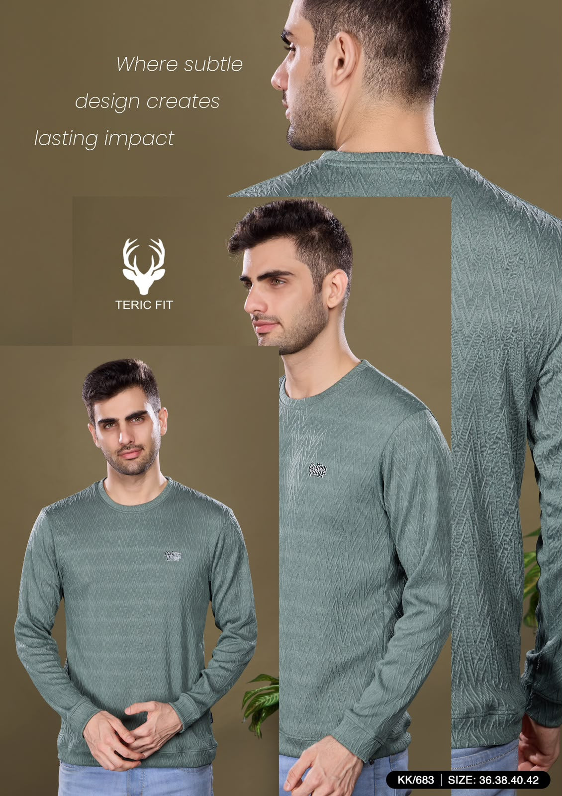 Kk 683 Belt Sleeves Cuff Teric Fit Viscose Mens Tshirts Manufacturer India