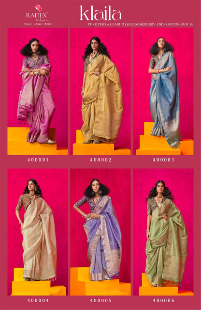 Klaila 400001-400006 Rajtex Tissue Sarees Exporter India
