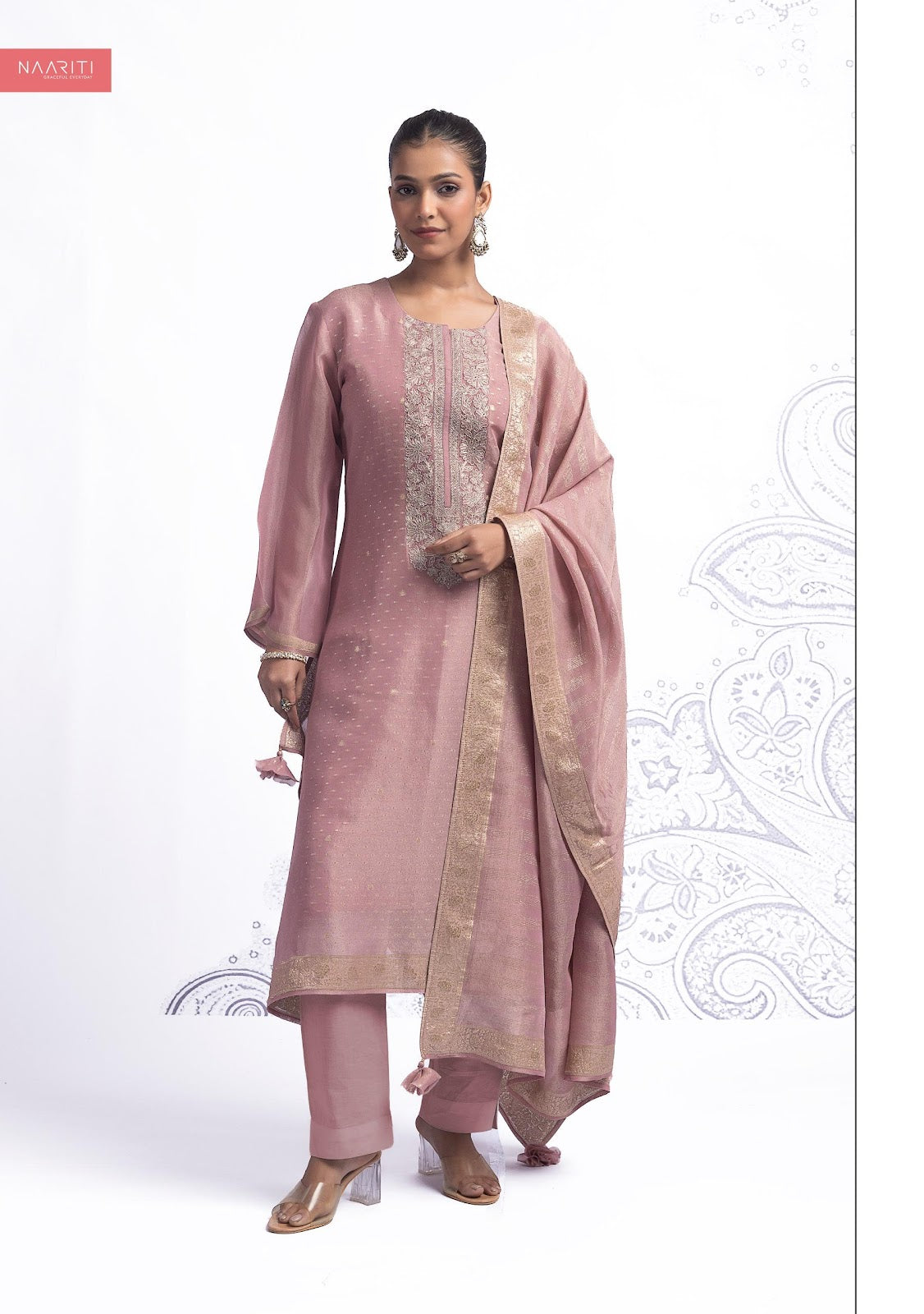 Klista Naariti Tissue Silk Pant Style Suits Wholesaler