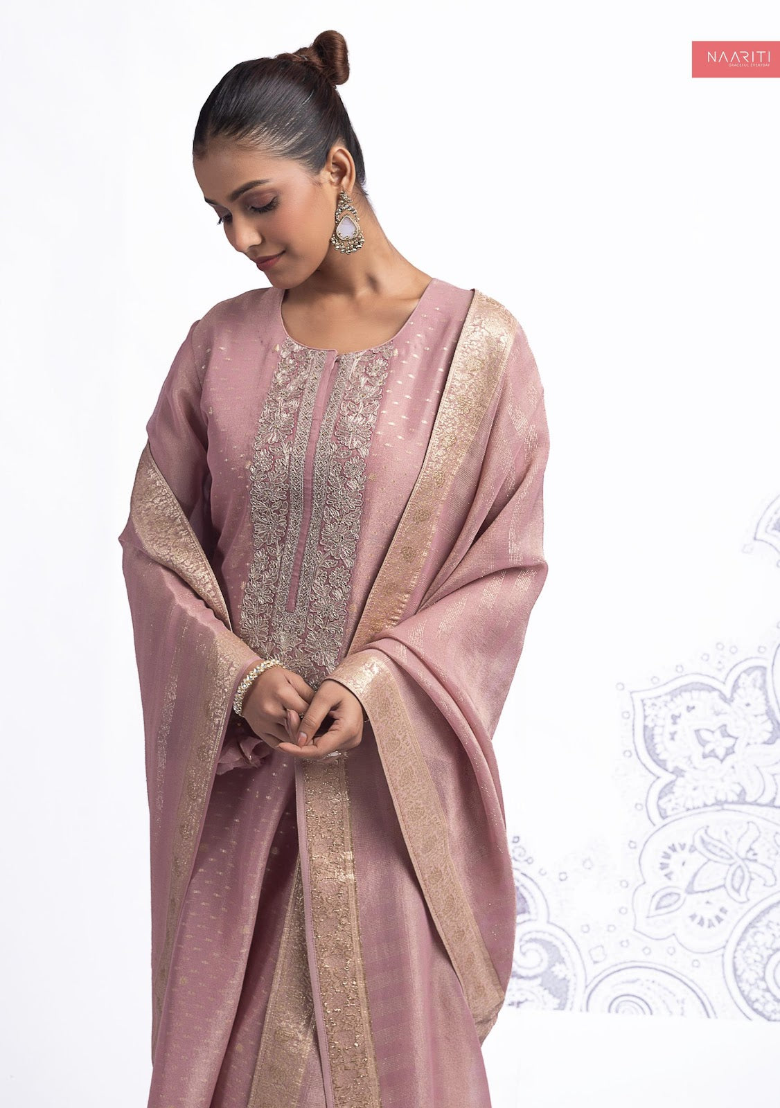 Klista Naariti Tissue Silk Pant Style Suits Wholesaler