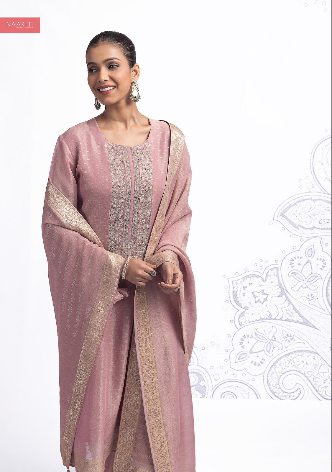 Klista Naariti Tissue Silk Pant Style Suits Wholesaler