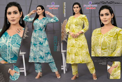 Km 108 Kalamanjari Karissa Reyon Co Ord Set Exporter Ahmedabad