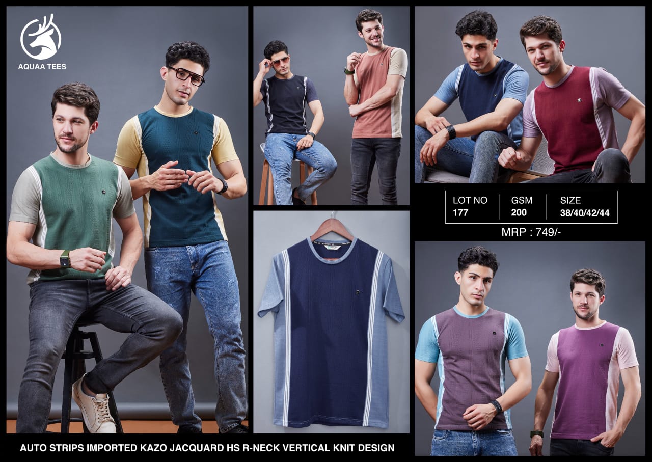 Knit Lot No 177 Aquaa Tees Imported Mens Tshirts Manufacturer India