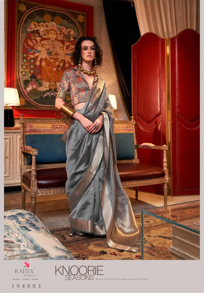 Knoorie Seasons 394001-394006 Rajtex Chiffon Sarees Supplier Gujarat