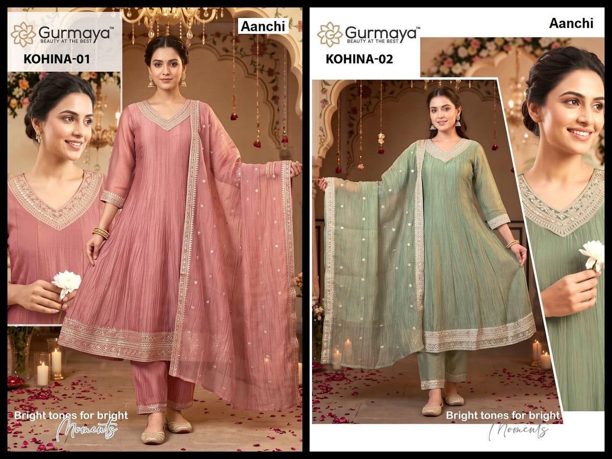 Kohina Gurmaya Aanchi Salsa Readymade Anarkali Suits Manufacturer India
