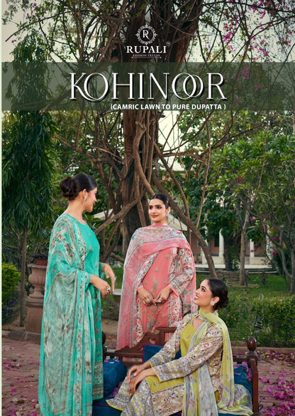 Kohinoor Rupali Pure Lawn Pant Style Suits Wholesaler India