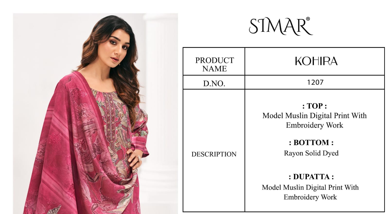 Kohira Simar Modal Muslin Pant Style Suits Supplier Gujarat
