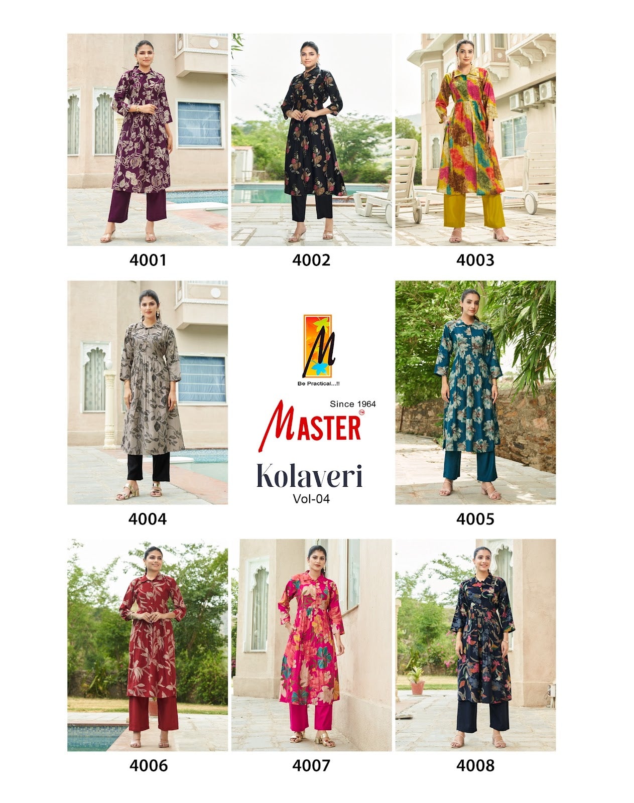 Kolaveri Vol 4 Master Vertican Kurti Pant Set Wholesaler