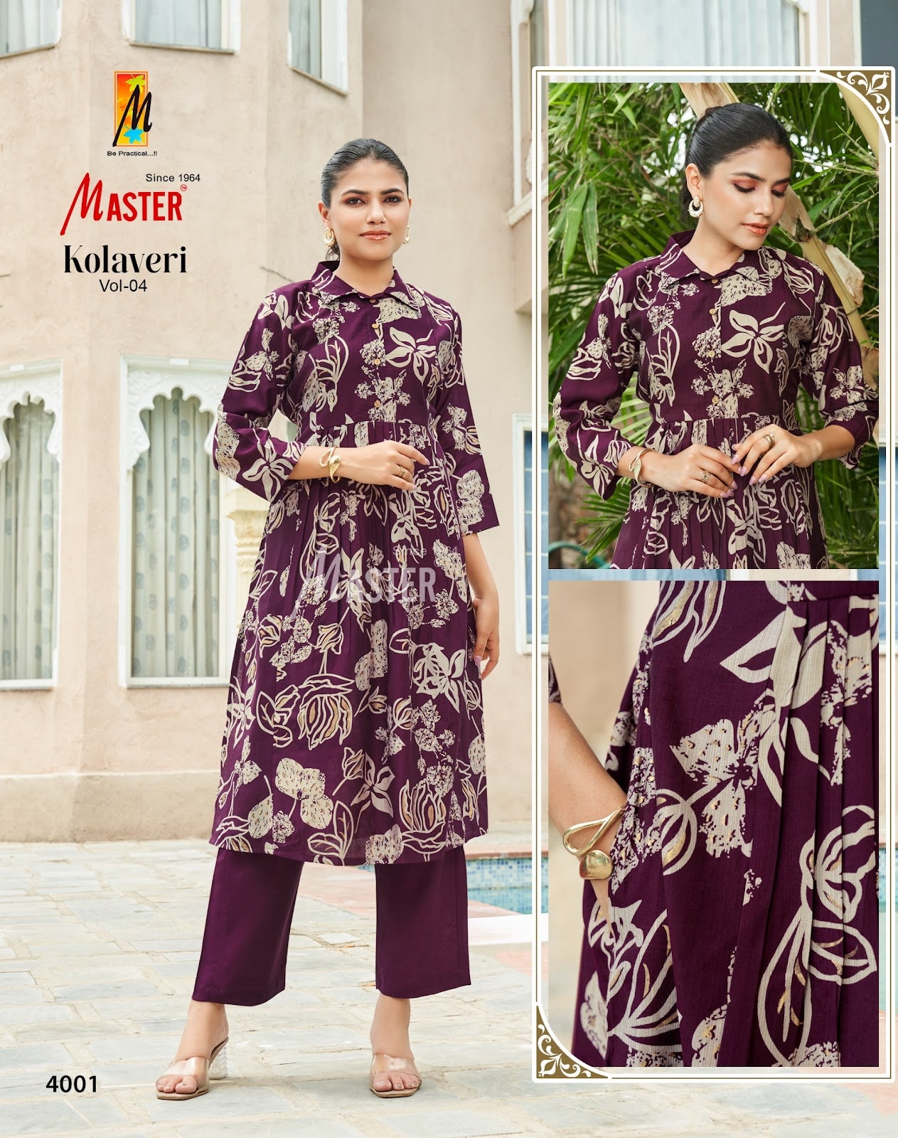Kolaveri Vol 4 Master Vertican Kurti Pant Set Wholesaler