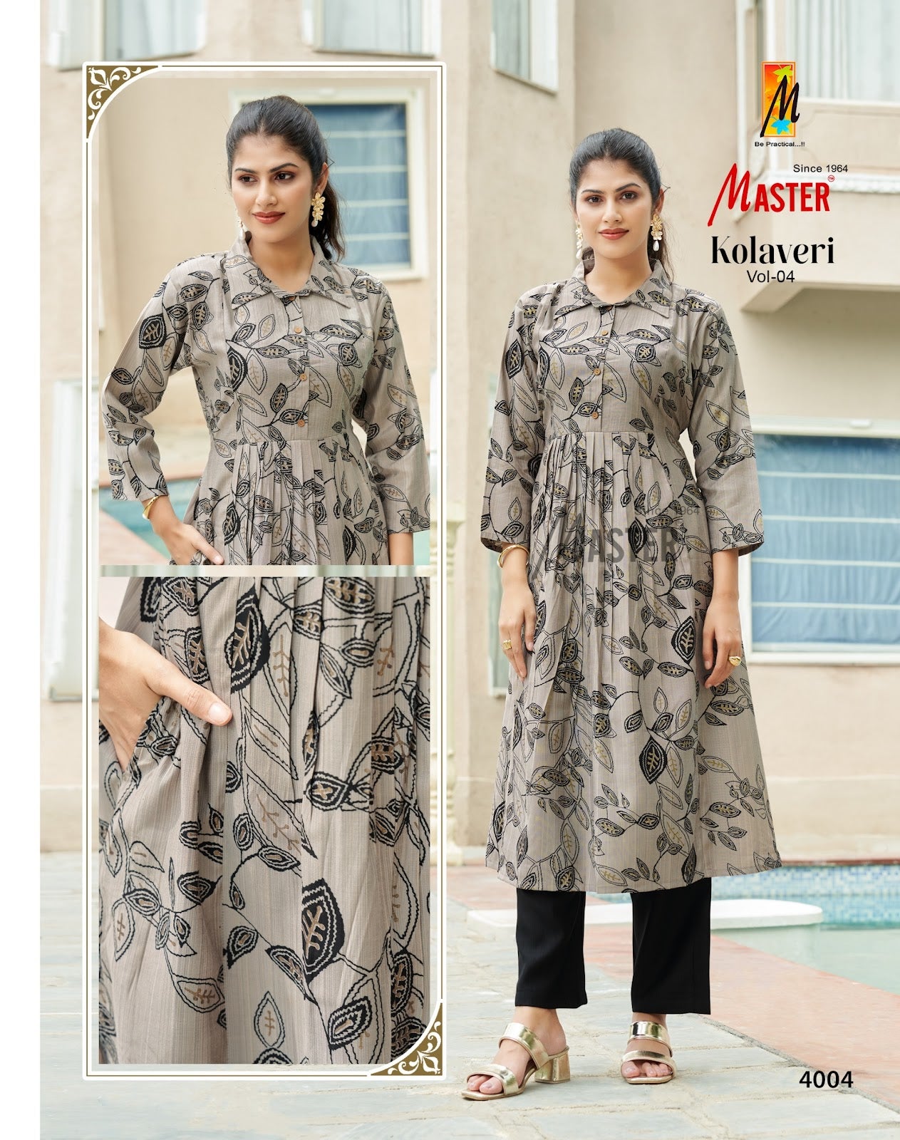 Kolaveri Vol 4 Master Vertican Kurti Pant Set Wholesaler