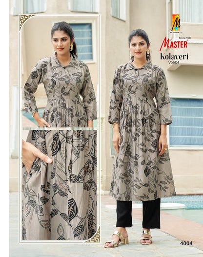 Kolaveri Vol 4 Master Vertican Kurti Pant Set Wholesaler