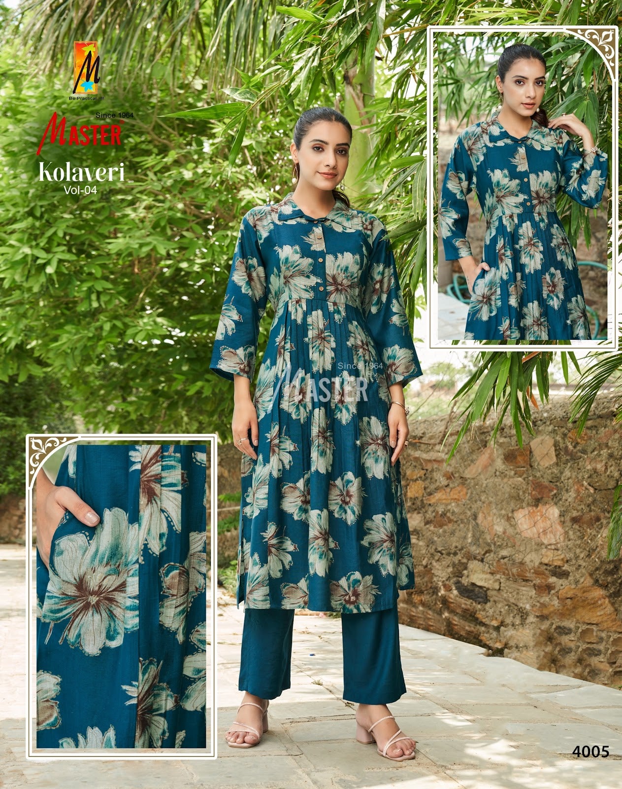 Kolaveri Vol 4 Master Vertican Kurti Pant Set Wholesaler