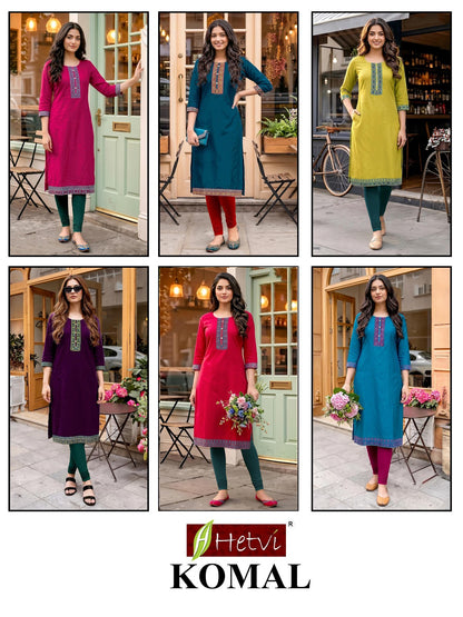 Komal Hetvi Gadwal Knee Length Kurtis Exporter India
