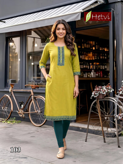Komal Hetvi Gadwal Knee Length Kurtis Exporter India