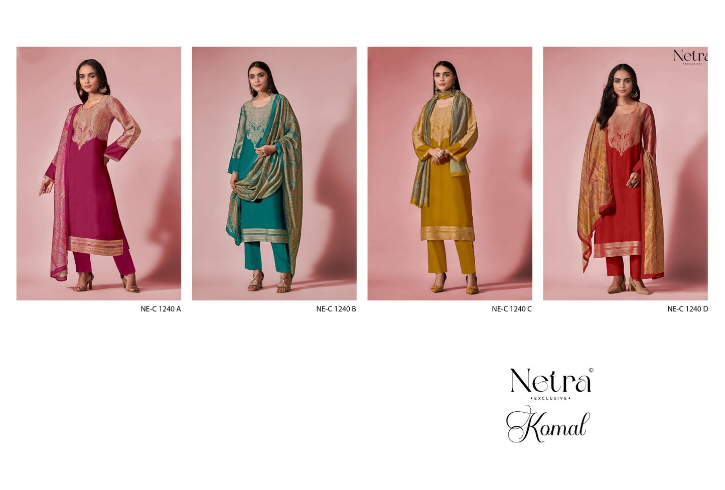 Komal Netra Bemberg Muslin Pant Style Suits Manufacturer Gujarat