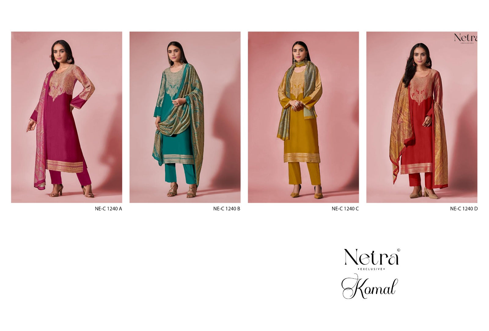 Komal Netra Bemberg Muslin Pant Style Suits Manufacturer Gujarat