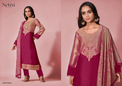 Komal Netra Bemberg Muslin Pant Style Suits Manufacturer Gujarat